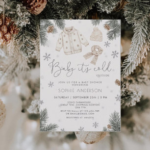 Baby It's Cold Outside Modern Baby Shower Invitation
