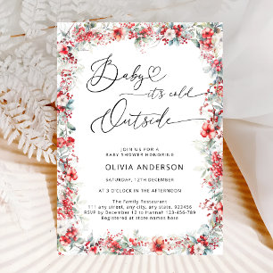 Baby it's Cold Outside Modern Floral Baby Shower Invitation