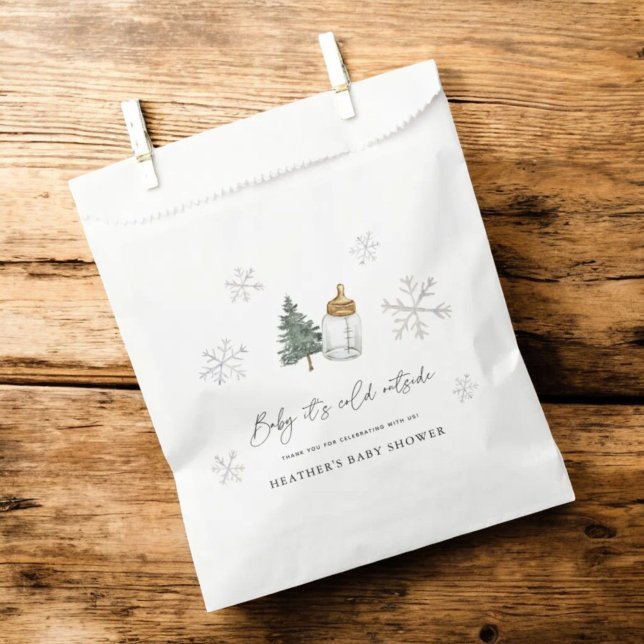 Baby It's Cold Outside Mountain Winter Baby Shower Favour Bag (Creator Uploaded)