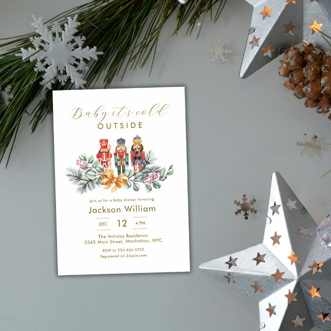 Baby It's Cold Outside Nutcracker Baby Shower Invitation (Baby It's Cold Outside Nutcracker Baby Shower Invitation)