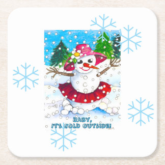 Baby It's Cold Outside! Party Supplies Square Paper Coaster