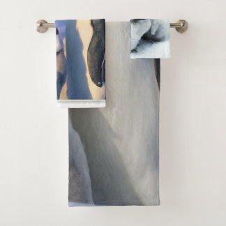 Baby its cold outside penguin   bath towel set