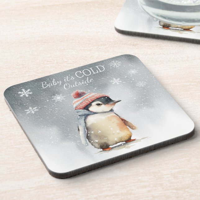 Baby It's Cold Outside Penguin Holiday  Coaster (Creator Uploaded)