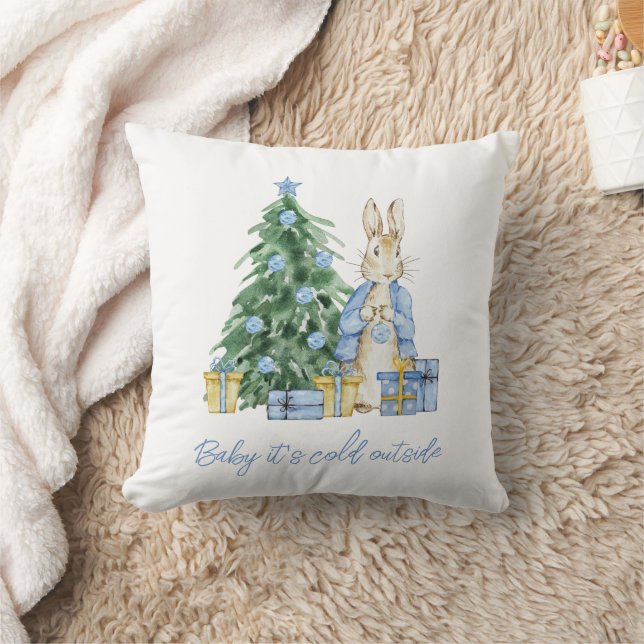 Baby it's cold outside Peter Rabbit Cushion (Blanket)