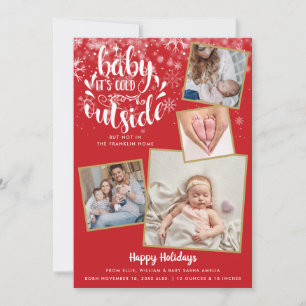Baby It's Cold Outside Photo Holiday Birth Announcement