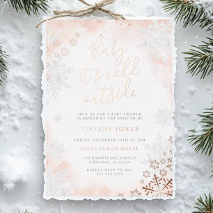Baby it's cold outside Pink Baby shower
