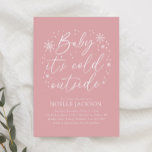 Baby it's Cold Outside Pink Snowflake Baby Shower Invitation<br><div class="desc">Invite friends and family to share in the joy of a new baby on the way with this snowflake themed baby shower invitation.</div>