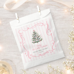 Baby It's Cold Outside Pink Winter Baby Shower Favour Bag