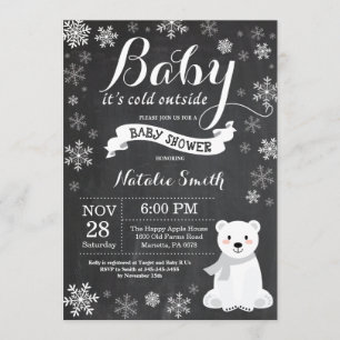 Baby Its Cold Outside Polar Bear Baby Shower Invitation