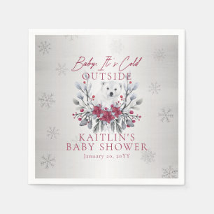 Baby It's Cold Outside Polar Bear Baby Shower Napkin