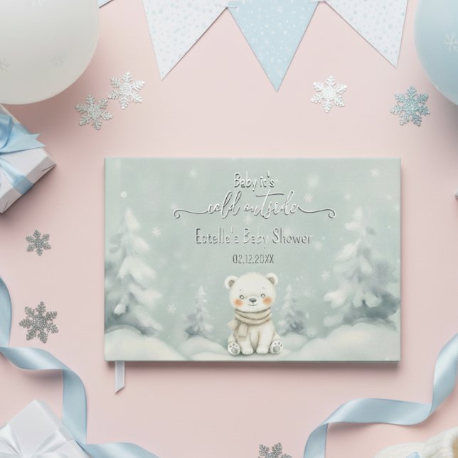 Baby, It's Cold Outside Polar Bear Winter Guest Book (Creator Uploaded)