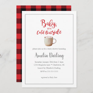Baby It's Cold Outside Red Baby Shower Invitation