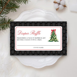 Baby It's Cold Outside Red Bow Diaper Raffle Enclosure Card