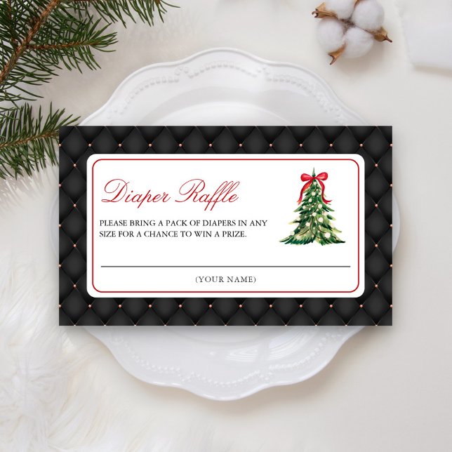 Baby It's Cold Outside Red Bow Diaper Raffle Enclosure Card (Creator Uploaded)