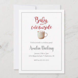 Baby it's Cold Outside Red Check Invitation
