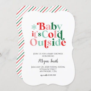 Baby It's Cold Outside Retro Baby Shower Invitation