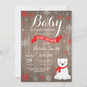 Baby Its Cold Outside Rustic Winter Baby Shower Invitation