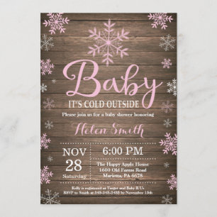 Baby Its Cold Outside Rustic Winter Baby Shower Invitation