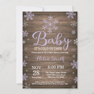 Baby Its Cold Outside Rustic Winter Baby Shower Invitation