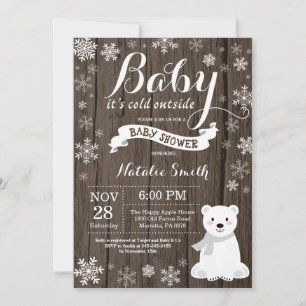 Baby Its Cold Outside Rustic Winter Baby Shower Invitation