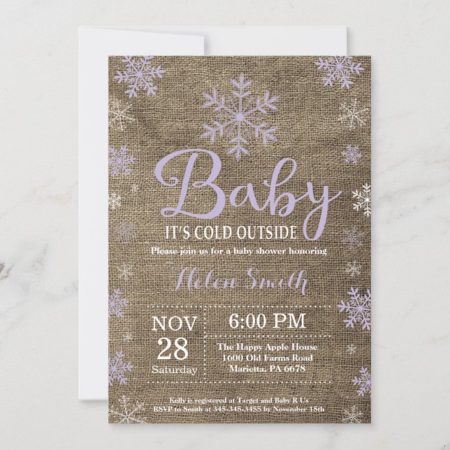 Baby Its Cold Outside Rustic Winter Baby Shower Invitation (Front)