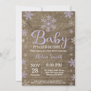 Baby Its Cold Outside Rustic Winter Baby Shower Invitation