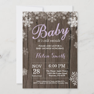 Baby its Cold Outside Rustic Winter Baby Shower Invitation