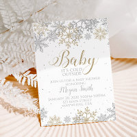 Baby It's Cold Outside Silver Gold Snowflake