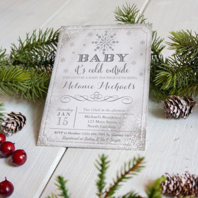 Baby It's Cold Outside Snow Baby Shower Invite (Creator Uploaded)