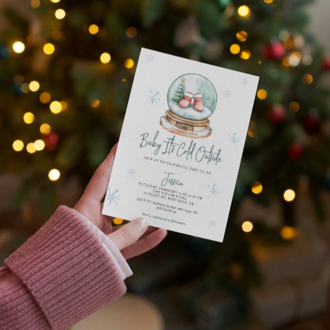 Baby It's Cold Outside Snow Globe Baby Shower  Invitation (Creator Uploaded)