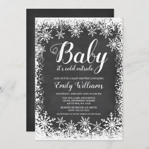 Baby It's Cold Outside Snow Winter Baby Shower Invitation