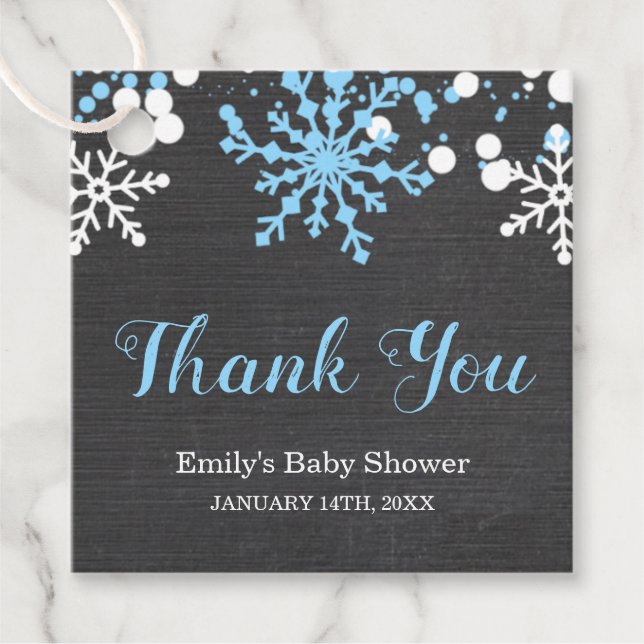 Baby Its Cold Outside Snow Winter Boy Baby Shower Favour Tags (Front)