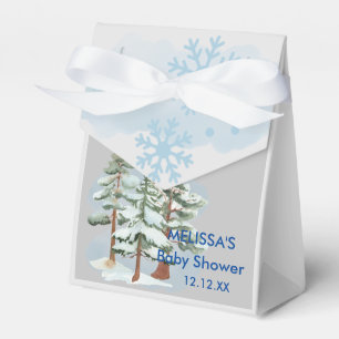 Baby its cold outside snowflake winter forest favour box