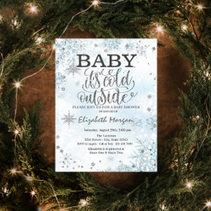 Baby It's Cold Outside Snowflakes Baby Shower Invitation