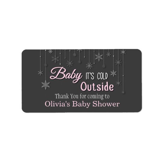 Baby Its Cold Outside Snowflakes Baby Shower Label Address Label