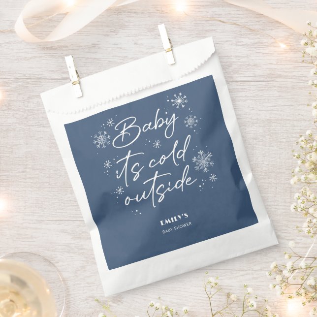 Baby It's Cold Outside Snowflakes favour bag (Clipped)