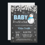 Baby its Cold Outside Snowman Boy Baby Shower Invitation<br><div class="desc">Baby its Cold Outside Winter Snowman Boy Baby Shower Invitation. White Snowflake. Baby its cold outside Baby Shower invitation. Boy or Girl Baby Shower Invitation. Winter Holiday Baby Shower Invite. Chalkboard Background. Black and White. For further customisation, please click the "Customise it" button and use our design tool to modify...</div>