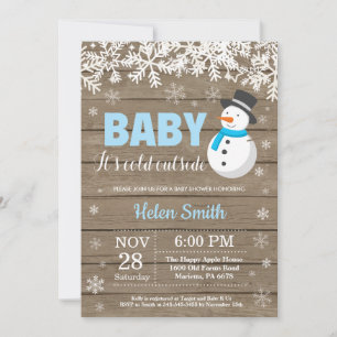 Baby its Cold Outside Snowman Boy Baby Shower Invitation