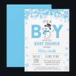 Baby its Cold Outside Snowman Boy Baby Shower Invitation<br><div class="desc">Baby its Cold Outside Winter Snowman Boy Baby Shower Invitation. Baby its cold outside Baby Shower invitation. Blue and White Snowflake. Boy Baby Shower Invitation. Winter Holiday Baby Shower Invite. White Background. For further customisation,  please click the "Customise it" button and use our design tool to modify this template.</div>