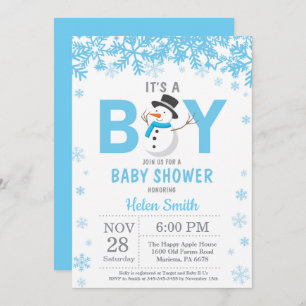 Baby its Cold Outside Snowman Boy Baby Shower Invitation