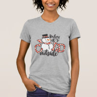 Baby It's Cold Outside Snowman Plaid Christmas