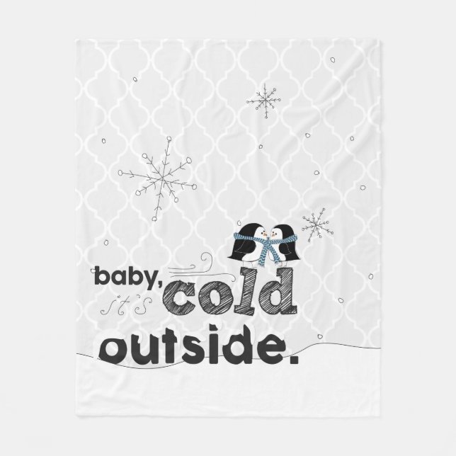 Baby, it's Cold Outside Snuggly Penguin Blanket (Front)
