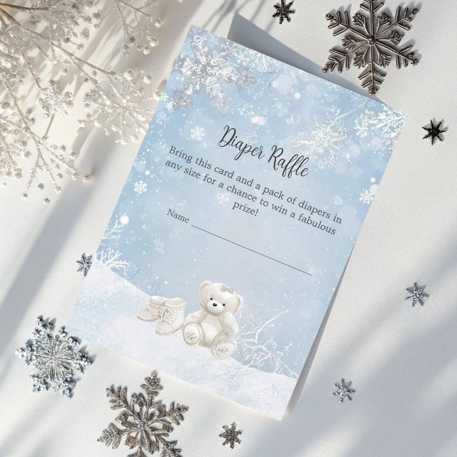 Baby It's Cold Outside Teddy Bear Diaper Raffle Enclosure Card (Creator Uploaded)