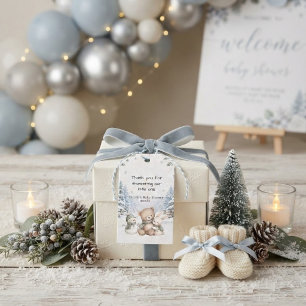 Baby It's Cold Outside Teddy Bear Winter Forest Gift Tags