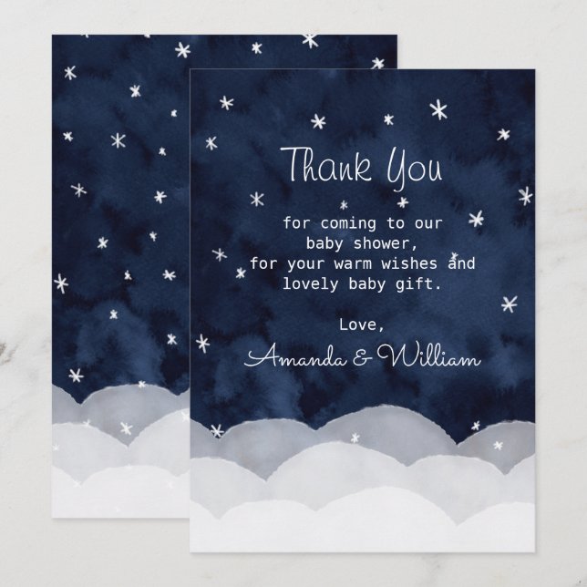 Baby It's Cold Outside Whimsical Thank You  Card (Front/Back)