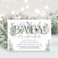Baby Its Cold Outside Winter Animals Baby Shower