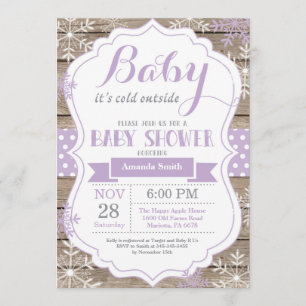 Baby Its Cold Outside Winter Baby Girl Shower Invitation
