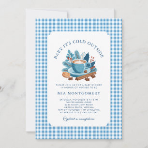 Baby It's Cold Outside Winter Baby Shower - Blue Invitation