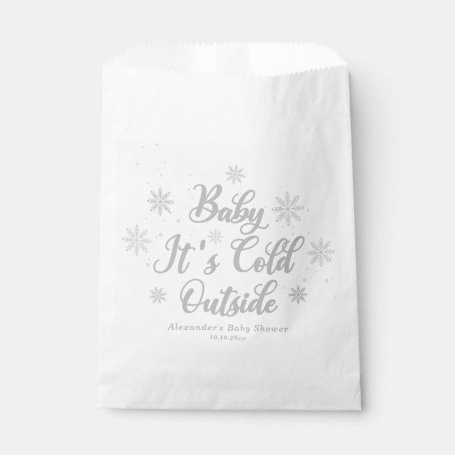 Baby It's Cold Outside Winter Baby Shower Favour Bag (Front)