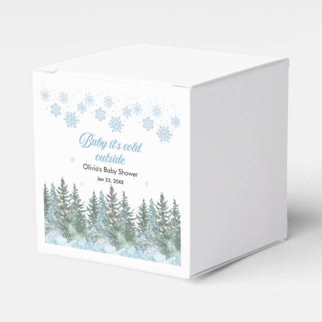 Baby It's Cold Outside Winter Baby Shower Favour Box (Front Side)